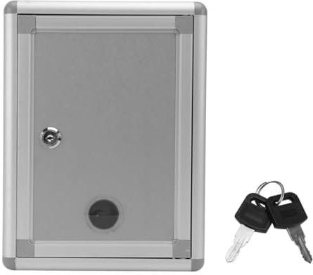 DOITOOL Anregungsbox mit Schloss- Spenden- Box- Sammlungsfeld- Wahlkasten- Schlüssel- Drop- Box- Postfach- Sammlungsfeld Aluminium- Mail- Aufbewahrungsbox Oder Home Office- Business- Paketbox