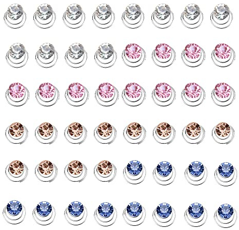 48 Pcs Spiral Twist Hair Pins, Rhinestone Bridal Hair Clips, 0.5in