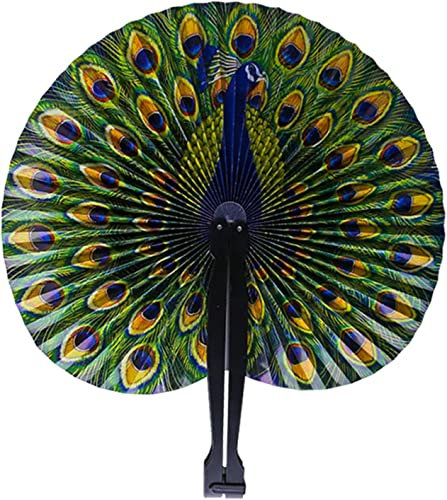 Icelus 24 Pcs 10 Toys Safari Print Peacock Decorations Animal Folding Paper Fan Assortment for Gifts,Weddings Festival, Birthday, Summer,Party Favors,School Cultural Shows