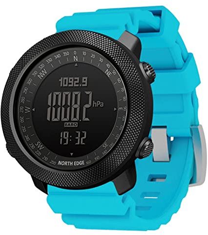 TPWEWRX Orologio sportivo digitale da uomo 50M Orologio tattico impermeabile Orologi militari Orologio da polso elettronico militare intelligente con bussola barometro altimetro per uomo (Blue)