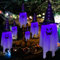 Jsdoin Decoraciones de Halloween: Fantasma Colgante Iluminado, Cadenas de Cráneo, Sombrero de Mago Blanco para Jardín, Patio, Fiesta y Árbol
