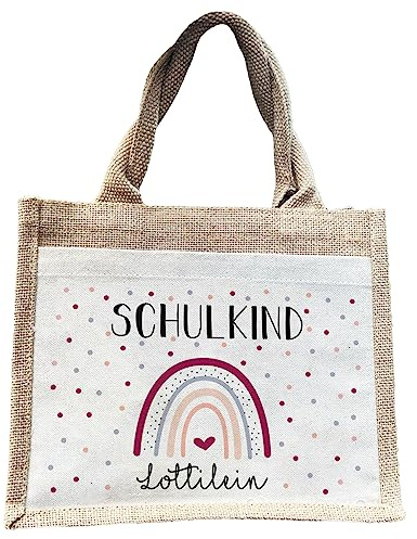 Manilu Einschulung 2026 Jutetasche personalisiert mit Name