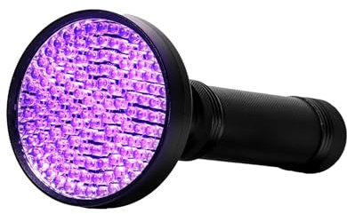 Kobra Black Light Flashlight 128 LED Lamp and Blacklight for Home & Hotel Inspection, Pet Urine & Stains - Ultra Intensity 18W 385-395nm LEDs Spot Counterfeit Money, Leaks, Scorpions (128 LED) (Black)