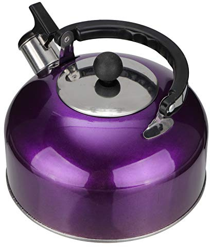LeGDOr Bouilloire en Acier Inoxydable Bouilloire à gaz Bouilloire à Eau sifflante Carafe en émail bouillante Bouilloire à thé rétro Pichet à Boisson Thé Noir Voyage Four à Induction Violet