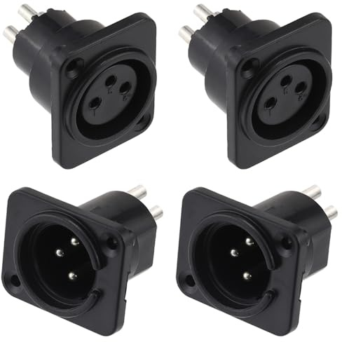 Greluma 4 stück plattenmontage XLR stecker/buchse, 3 polig XLR stecker/buchse anschluss für mikrofon, vernickelte kupferkontakte