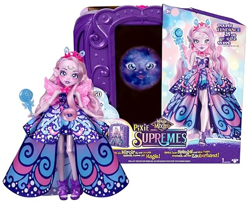 Magic Mixies Pixie Supremes Miroir Magique, Révèle Luna Le Papillon, Mélange Une Potion Magique, Trouve la Pierre de Lune, Poupée Pixie Supreme de 33 cm, + de 50 Sons et lumières, Mode Bonne Aventure