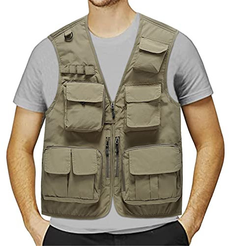 KBOPLEMQ Herren Angeln Weste Multifunktionsweste für Fliegenfischen Outdoor Weste Herren Sommer Anglerweste Leichte Weste Atmungsaktiv Ärmellos Jacke Arbeit Reise Ärmellos Jacke Outdoor