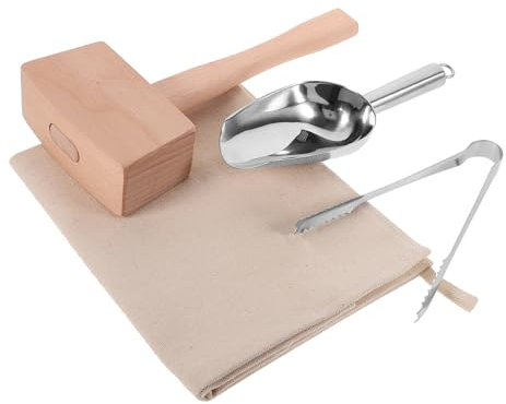 HOLIDYOYO 1set Crushed Ice Mallet and Ice Bags for Cocktail Preparation Convenient Tool for Bars and Pubs Lightweight and Portable Scoop