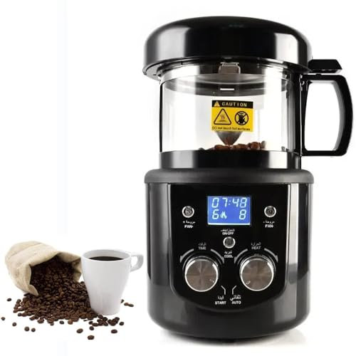 ERSDM Coffee Roaster Machine,Electric Small Commercial AutomaticHot Air Coffee Bean Roaster Machine with LCD Display,Two modes,for Cafe Shop Home, Office