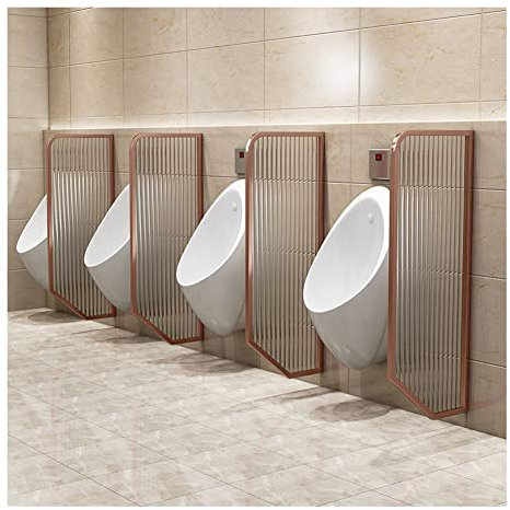 GLJTUO Urinal-Trennwand, Badezimmer-Trennwand, Toiletten-Sichtschutz, Gehärtete Glasplatte, Kreative Trennwand, Raumteiler, Wandteiler Für Hotels/Büros/Bars (Roségold, 1 Stück)