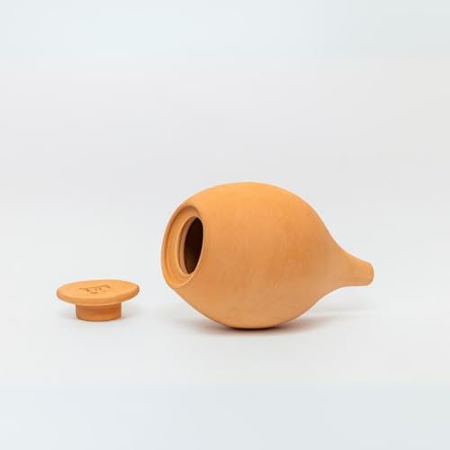 Lutoya Medio | Olla Artesanal Hecha a Mano 100% cerámica | Difusor de Agua autónomo para Plantas sanas | Riego Lento | Fácil, Efectivo | OYA Europa - 35 cl (Original)