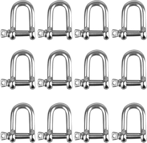 Schäkel D-Form, Schäkel,12 Stück M4 D Schäkel, 304 Edelstahl D-Ring-Schäkel, Schäkel Edelstahl, D Ring Schäkel Gerade, sperren Schäkel, D Schäkel Edelstahl, für Takelage Kordeln Befestigungen