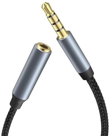 Zezcped Headphone Extension Cable, 3.5 mm Extension Cable, Male to Female Aux Extension Cable with Nylon Cord, 6.6 ft Aux Cord Extender for Smartphones, Tablets, Media Players