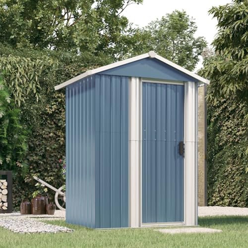 Xichuzi Geräteschuppen, Gartenhaus, Fahrradunterstand, Gartenhütte, Schuppen Garten, Gartenhäuser, Lagerschuppen, Grau 126x97,5x177 cm Verzinkter Stahl