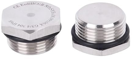 DSZUJTYROP M12 M14 M16 M18 M20 M22 M27 Metric Male Thread 304 Stainless Steel Sealing Ring Hex Head Pipe Fitting End Cap Screw(M36x1.5)