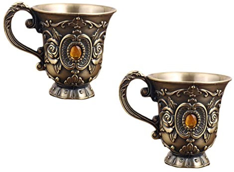 HOLIDYOYO 2piezas Copa De Vino Grabada Mano Copa Vintage Para Bodas Whisky Regalos