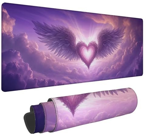 Alfombrilla Raton ala Alfombrilla Ratón XXL 1600x800x3mm Mouse Pad Amor Corazon, con Bordes Cosidos Impermeable Desk Mat Mousepad Gaming, Mejora la precisión y la Velocidad for Ratón y Teclado N-526