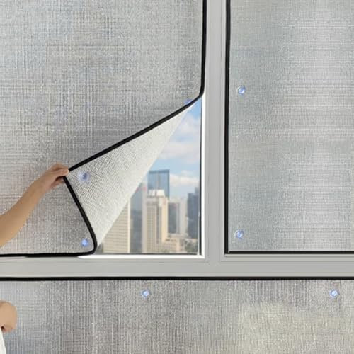 Reflektierende Fensterfolie,Aluminisierte Isolierfolie,Hitzeschutz Sonnenschutzfolie,Wärmeschutzfolie,Anti-UV-Blendfolie Sichtschutzfolie,für Wintergarten Homeoffice (75x280cm/30 x110)