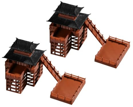 Toddmomy 2piezas Decoración Jardín Estatua Pagoda Mini-Adorno Pabellón Japonés Decoración Hogar Oficina