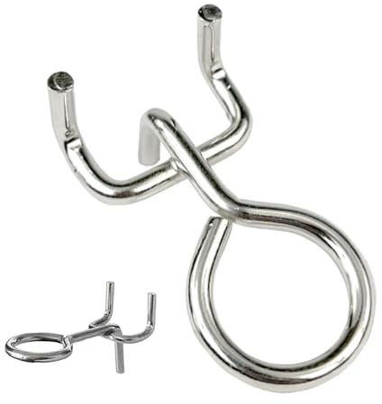 Crisalide® - Ganci Per Pannelli Forati Portautensili, Plastica O Ferro Zincato, Confezione Da 100 Pezzi - Resistenti e Facili Da Installare - Fissaggio Sicuro (Gancio Occhiello Zincato)