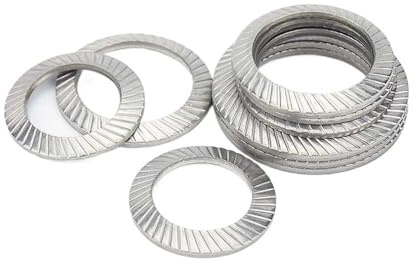 Arandelas de seguridad, arandelas de seguridad, arandelas cónicas, 10/50 piezas M2.5 M3 M4 M5 M6 M8 M10 M12 M14 M16, arandela de seguridad dentada de acero inoxidable 304, junta elástica moleteada(50p