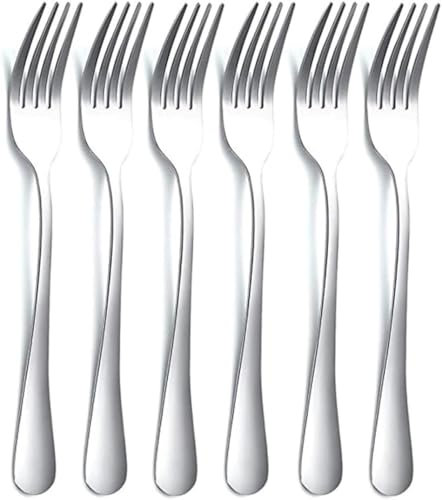 Dinner Forks 6 Pieces, Stainless Steel 20cm Table Forks Cutlery Forks Set, Silverware Set, Dishwasher Safe. (6)