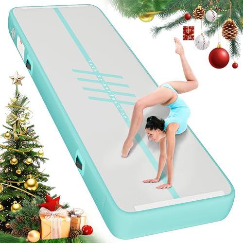 YITAHOME Air Matte Track,3M Tumbling Matte Pfadstil mit elektrischer Luftpumpe 10cm Hoch Tumbling Matte,Aufblasbar Gymnastikmatte Turnmatte für Training/Tumbling/Yoga/Outdoor/Fitness