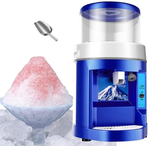 VzxCrue Tritaghiaccio Elettrico da Tavolo, Produttore Automatico di Granita, Spessore Regolabile, Lama in Acciaio Inox per Ristoranti, Feste E Snack Bar,11L