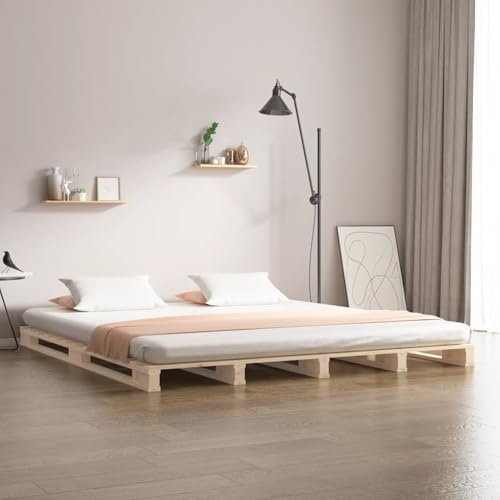 Swpsd Pallet Bed without Mattress Super King Size Solid Wood bed Model821407