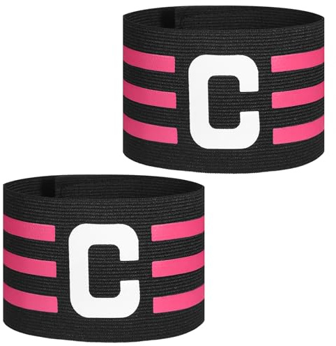 2Pcs Adjustable Soccer Captain Armband, Elastic Protective Captain Arm Bands, Classic C Sports Armbands for Football Basketball Player Youth Adult Team Outdoor Training Accessories