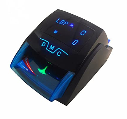 Macchina per contare i soldi, Mini banconota pratica UV/mg Rilevare la macchina falsa euro note rilevatore di bollette for le bollette for USD/EUR Rilevatore di cassa con batteria(Noir)