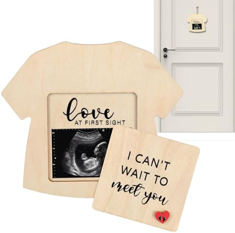 Schwangerschaftsankündigung, Bilderrahmen aus Holz für Ultraschall – Schild zur Offenbarung der Schwangerschaft | Idee Dekoration für Babyzimmer, Wohnzimmer, Haus, Party, Geburtstag, Enthüllung