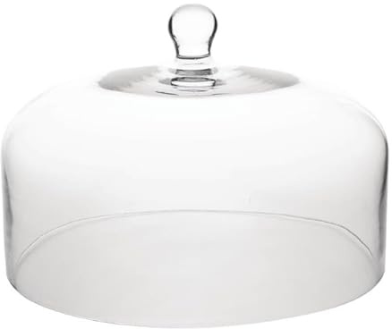 Stalwart Glass Cake Stand Dome - 285mm Diameter x 200mm Height - Clear Protective Cover for Cakes, Pastries, and Cheese - Dome Only