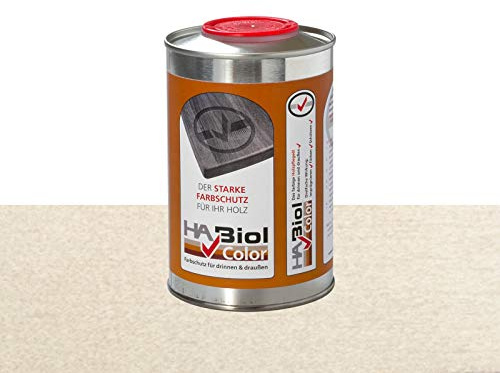 HABiol Color 500ml 0,5l Holzöl Holzpflegeöl Arbeitsplattenöl Möbelpflege Möbelöl Leinölfirnis Küchenplattenöl Terrassenöl Gartenmöbelöl für Innen & Außen (Weiß)