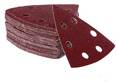100 Blatt Klett Schleifdreiecke für Deltaschleifer – 93 x 93 x 93 mm, 6 Loch – Korn 120 / Deltaschleifer/Schleifdreiecke/Schleifpapier