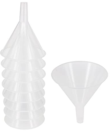 8 Pack Multi-Purpose Plastic Funnels with Long Reaching Spout (4.7”) for Water Bottle, Easy and Smooth Content Transfer by ZMYBCPACK