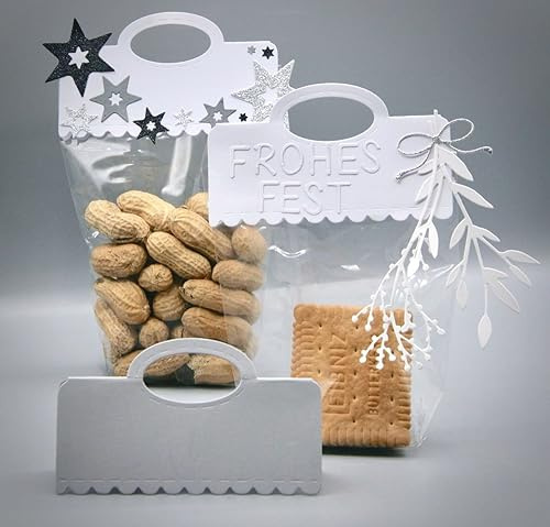 Simplelettering Stanzschablone/Cutting Dies Kekse Gebäck Süßigkeiten Geschenke Topper Scallop, 11x 6 cm (Header fertig), kompatibel mit Allen gängigen Stanzmaschinen