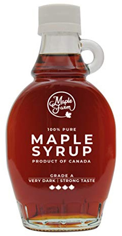 MapleFarm - Reiner kanadischer Ahornsirup Very Dark, Klasse A Sehr Dunkel Kräftiger Geschmack - Flasche 189 ml (250 g) - maple syrup - Ahornsaft
