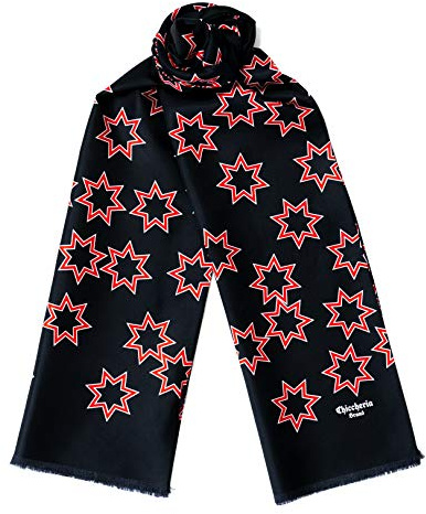 Chiccheria Brand Seidenschal – 100% Seide – Made in Italy – hochwertiger Herrenschal mit Sternen | 180cm | Bekannt aus GQ (Schwarz)