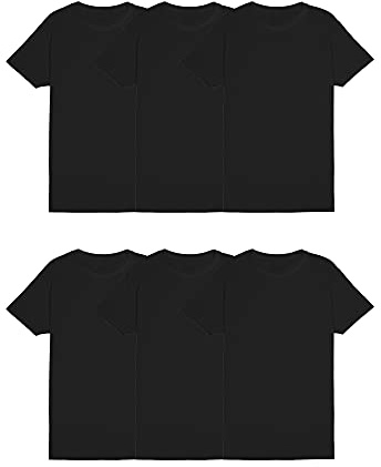 Fruit of the Loom mäns Stay Tucked Crew T-shirt, Svart – 6-pack, S