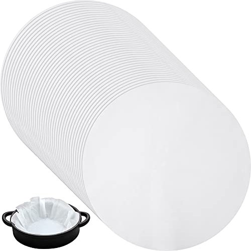Outus Round Parchment Baking Paper, 20 Inches, 40 Sheets, White, Non-Stick, Reusable, for Cake Pan, Air Fryer, Steamer, BBQ, Oven, Multipurpose