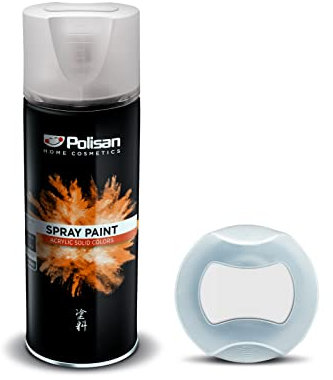 Polisan Spray Paint | White Matt | Perfect for Radiator, Plastic, Fabric, Metal, Wood, Bike, Marking | 400ml | RAL 9010 | Single Pack