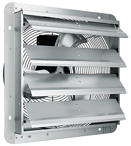 VEVOR Ventilatore di Scarico Serranda, 406 mm Alta velocità 1400 Giri/min 2500 m³/h Ventilatore Soffitta Montaggio a Parete Alluminio Motore AC, Ventilazione Raffreddamento per Serre, Garage, Negozi