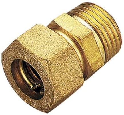 Tiemme Raccordo diritto maschio con tenuta o-ring per tubo rame serie 1300, attacco 1/2, Ø 16 mm