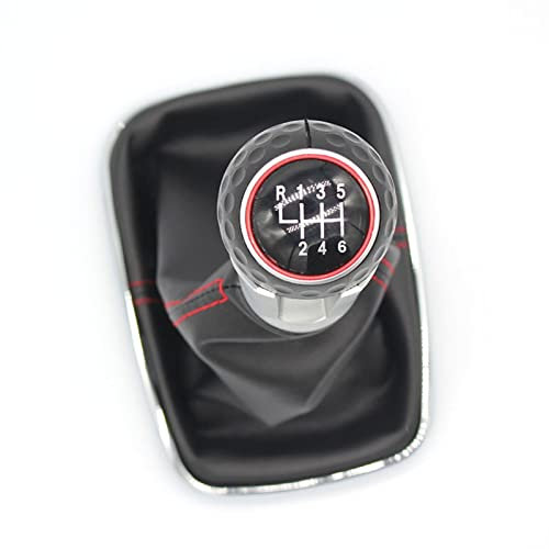 12mm Für VW Für Golf 4 Für MK4 Für GTI Für R32 Für Bora Für Jetta 5/6 Gang Schwarzer Rahmen Schaltknauf Hebelmanschette Stiefel 1999-2004 Auto Schaltknauf (Color : GTI 6 Speed2)