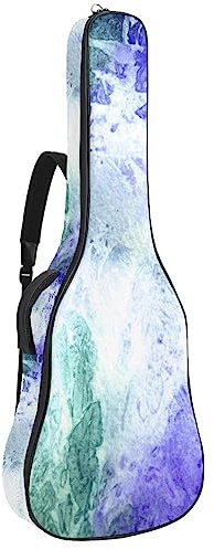 Akustisk gitarrväska vattentät gitarrer ryggsäck tjock mjuk vadderad marmorstruktur klassisk gitarrfodral, flerfärgad, 42.9x16.9x4.7 in, Väskorganiserare