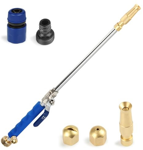 Outigu Hydro Jet Deep - Limpiador de alta presión con extremo de manguera de latón, 2 boquillas para ventanas, al aire libre y lavado de coches (ajustable + tipo}
