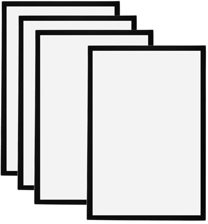 PATIKIL Cadre Magnétique A3, Lot De 4 Cadres D'Affichage Magnétiques Pour Photos, Images, Auto-Adhésifs, Réutilisables, Double Face Pour Réfrigérateur, Fenêtre, Mur, Noir