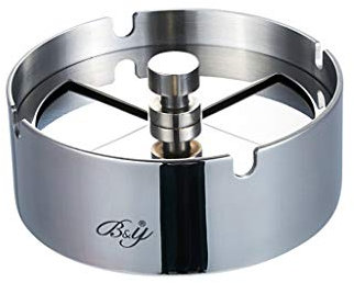 Cendrier Cendrier en acier inoxydable cendrier rotatif couvert coupe-vent anti-odeur cendrier de voiture pour bureau à domicile table extérieur Patio Porte-cendres