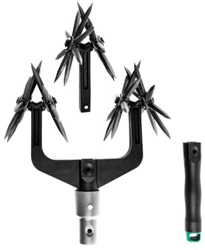 Mulcort Set Di Attrezzi Per Coltivatore Rotante, Coltivatore Da Giardino Manuale Con Denti Rimovibili, Scarificatore Per Terreno Da Giardino 2 In 1, Riseminazione Di Erba O Miscelazione Del Terreno